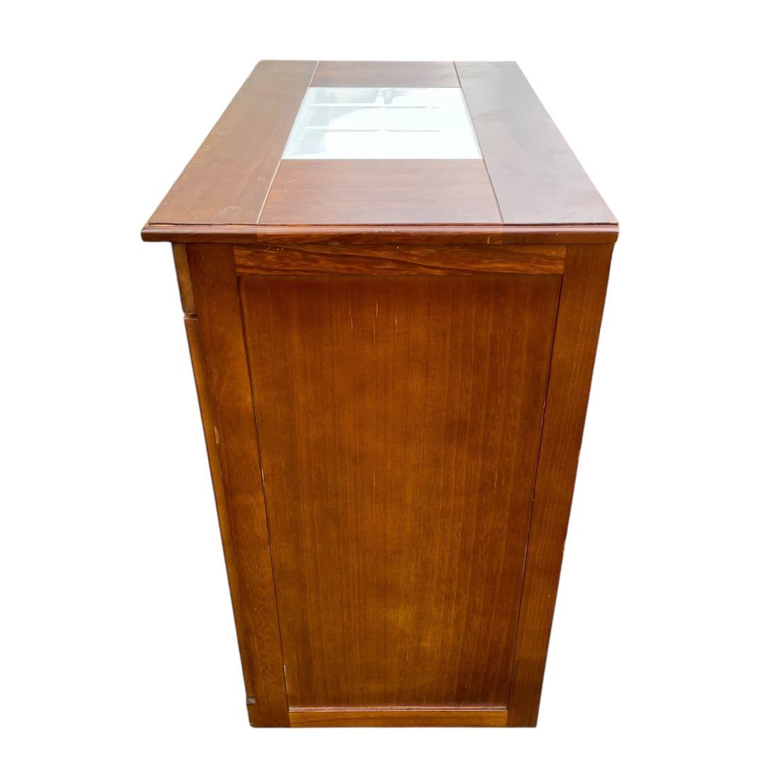 カントリー　キッチンカウンター ダストボックス 木製 キャスター付き　ゴミ箱付き