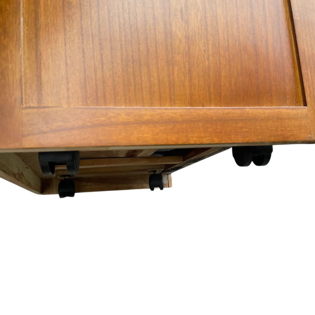 カントリー　キッチンカウンター ダストボックス 木製 キャスター付き　ゴミ箱付き