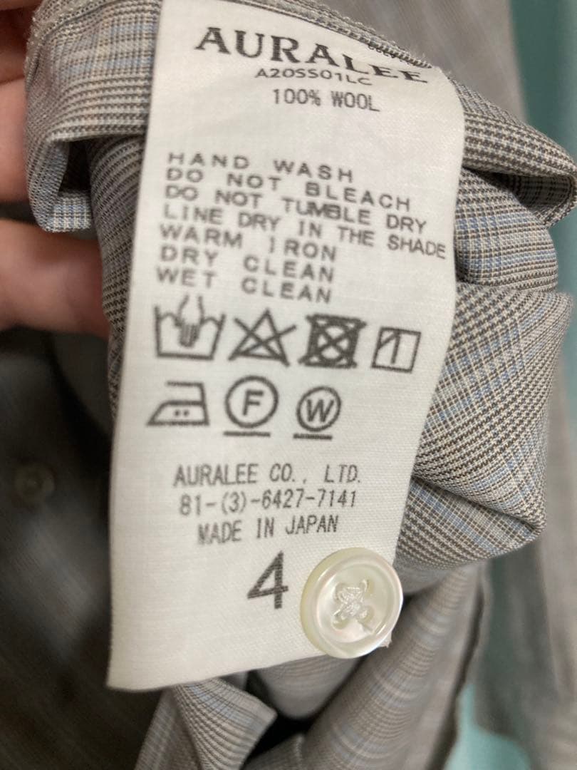 トップス AURALEE super light wool check shirts 4