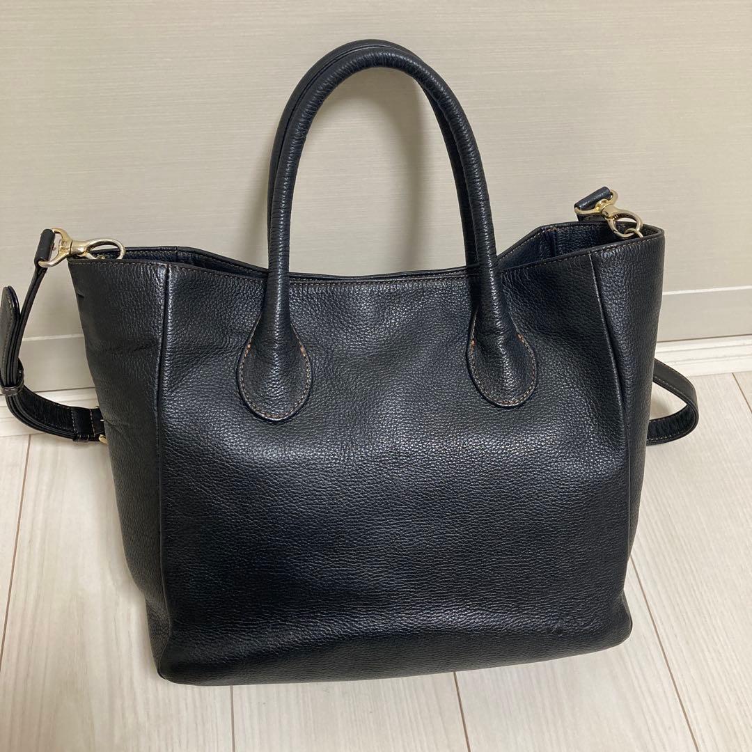 キタムラ2wayレザートートバッグ エンボス