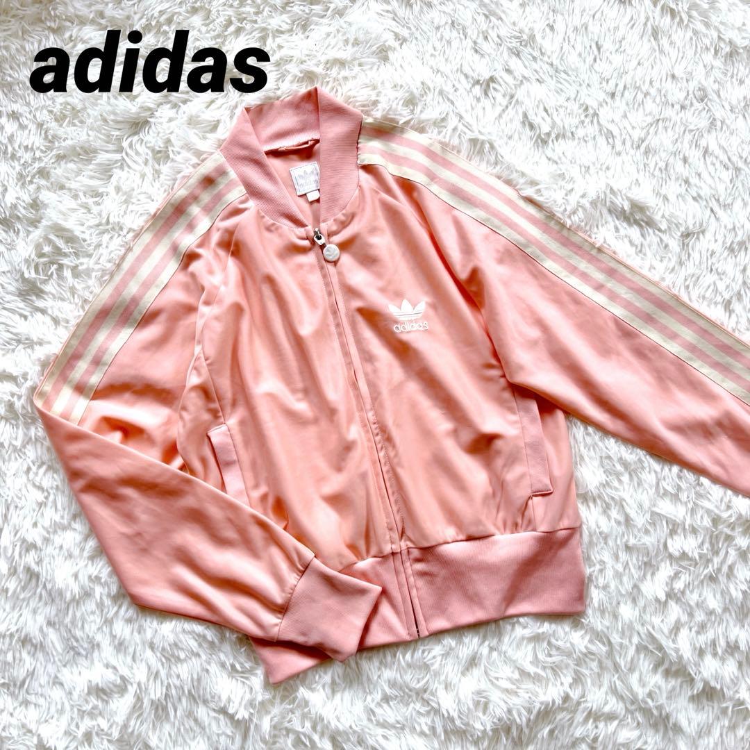 アディダス ピンク トラックジャケット 刺繍ロゴ 00s ジャージ L