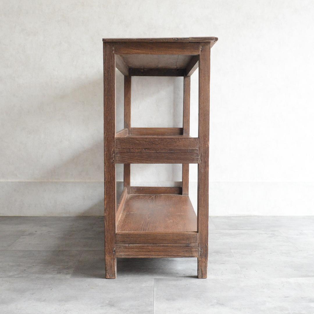 アジアンヴィンテージ 無垢 チーク オープンシェルフ インド 飾り棚 プランター