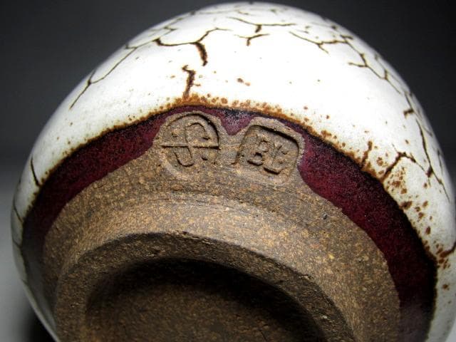 バーナード・リーチ　茶碗　斬新な景色の逸品　　　　　m161