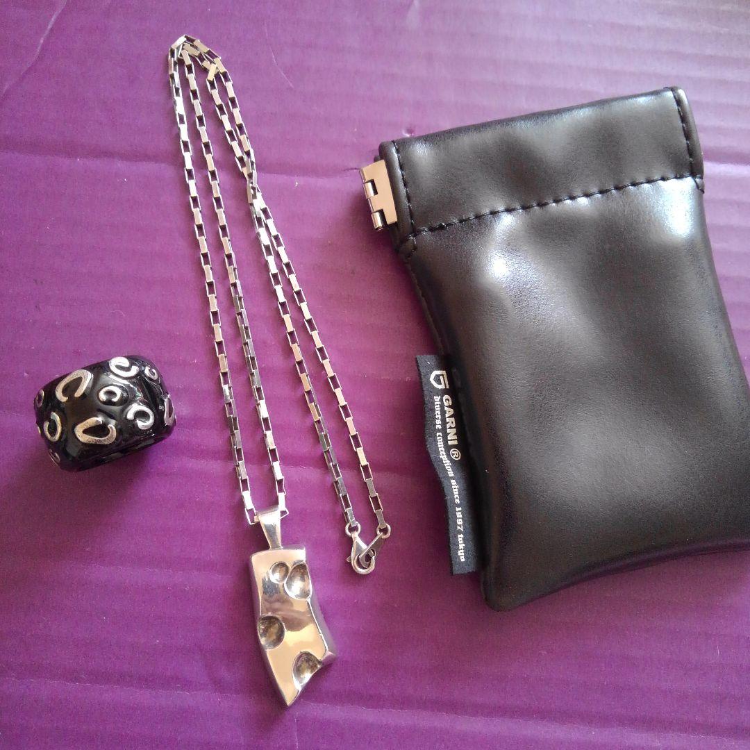 美品 GARNI ガルニ シルバー925 ネックレス リング(樹脂) セット