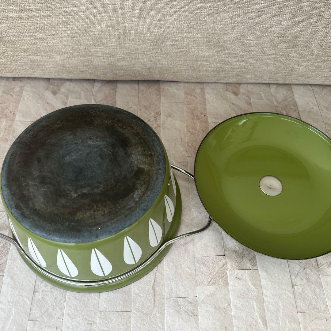 キャサリンホルム ロータス オリーブグリーン ホーロー ミルクパン