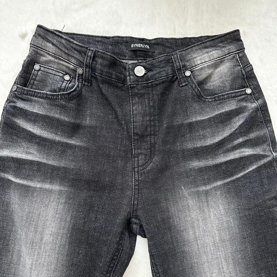 パンツ SYNERJYN CAT WASHING DENIM PANTS BLACK L