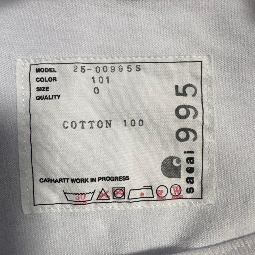 sacai Carhartt ホワイト Tシャツ