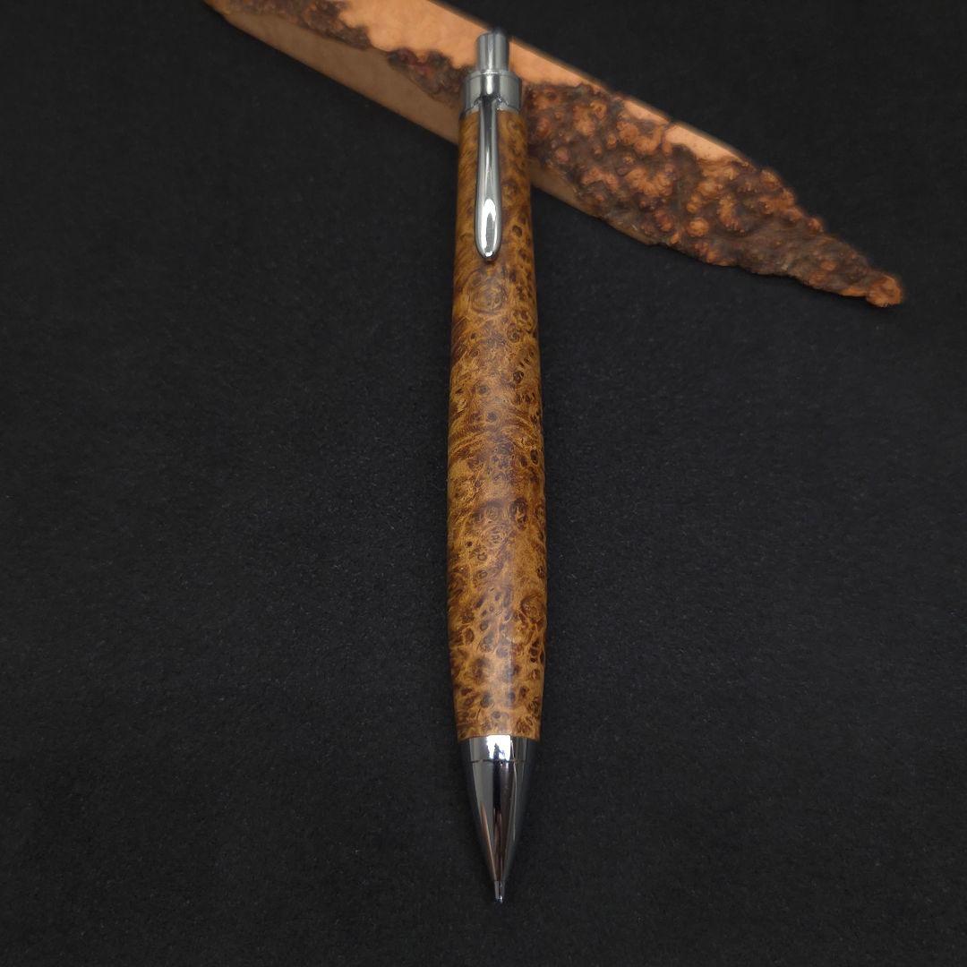 No.35ハンドメイド木軸シャーペンアンボイナバール