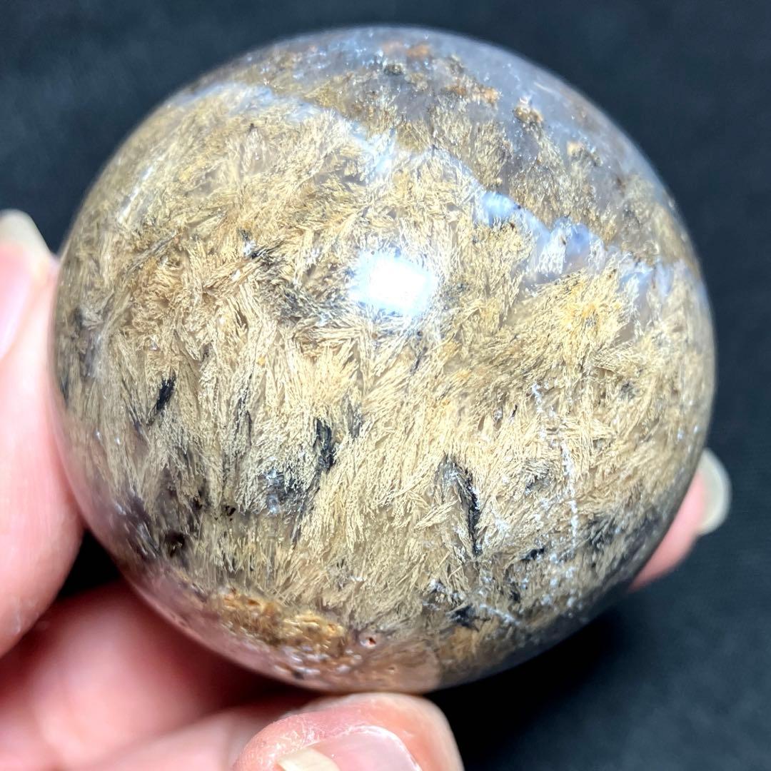 50mm ゴールドルチルクォーツ　丸玉　スフィア　金針水晶