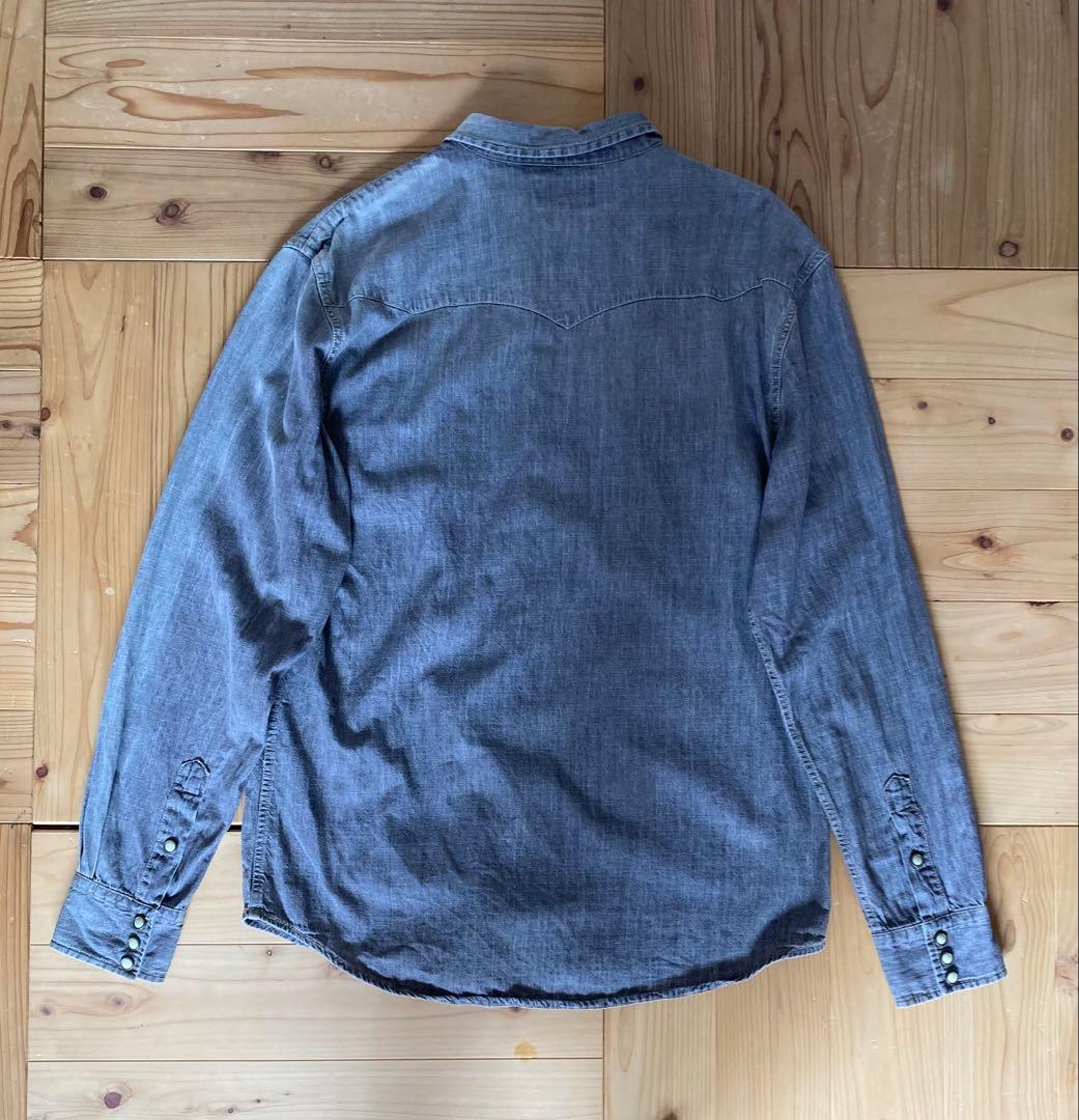 RRL ラルフ XL ウエスタン 長袖シャツ ブラックシャンブレー