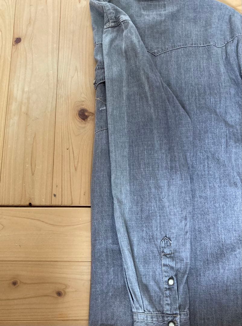 RRL ラルフ XL ウエスタン 長袖シャツ ブラックシャンブレー