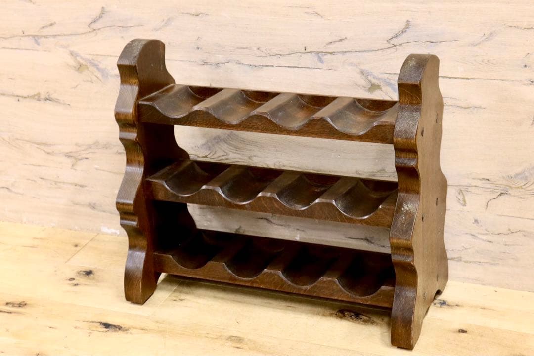 GMIH210○木製ワインラック 3段 アンティーク ワインホルダー ヨーロピ