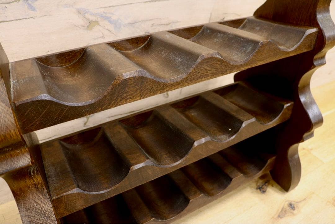 GMIH210○木製ワインラック 3段 アンティーク ワインホルダー ヨーロピ