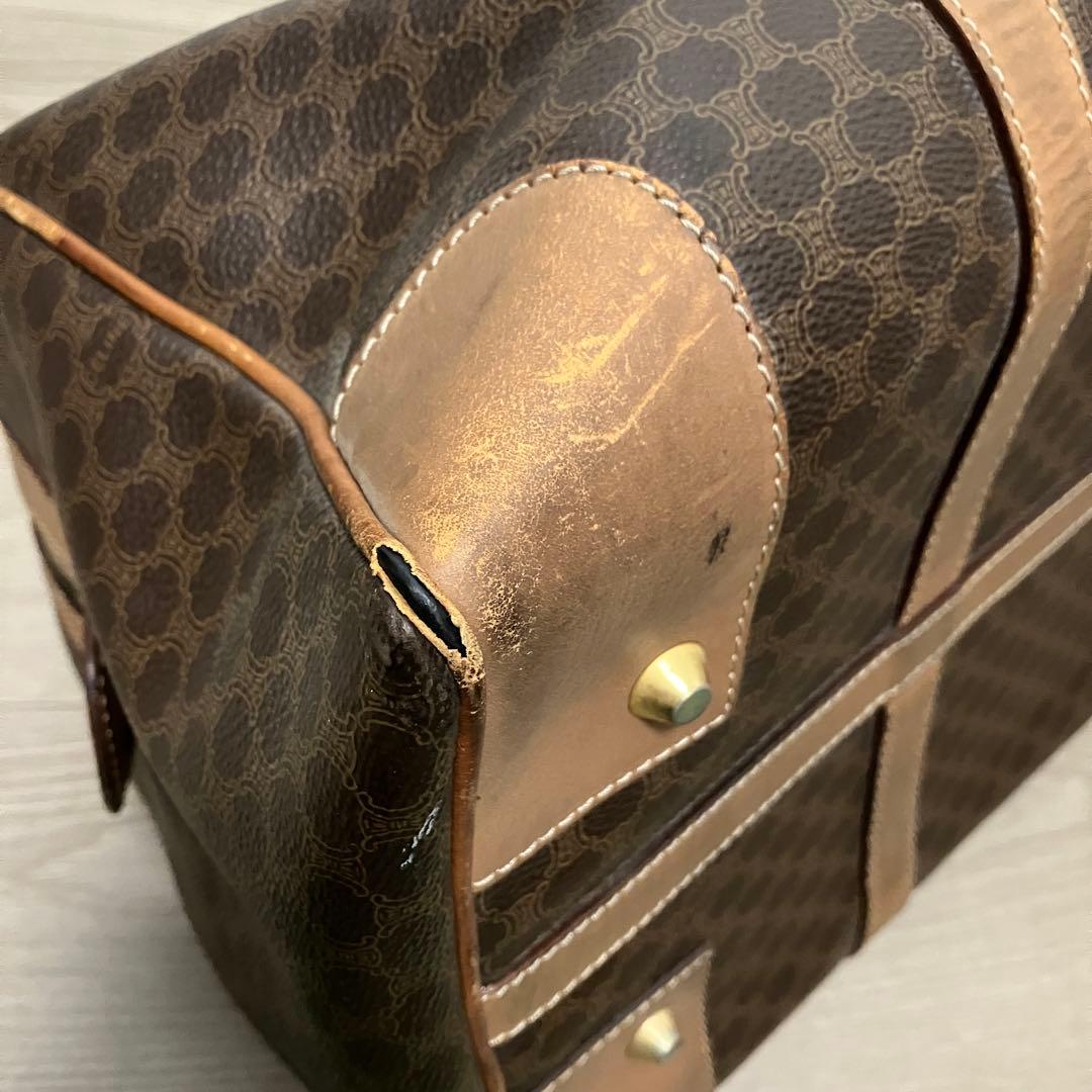 【値下げ・ヴィンテージ】セリーヌ マカダム柄 ボストンバッグ 大容量