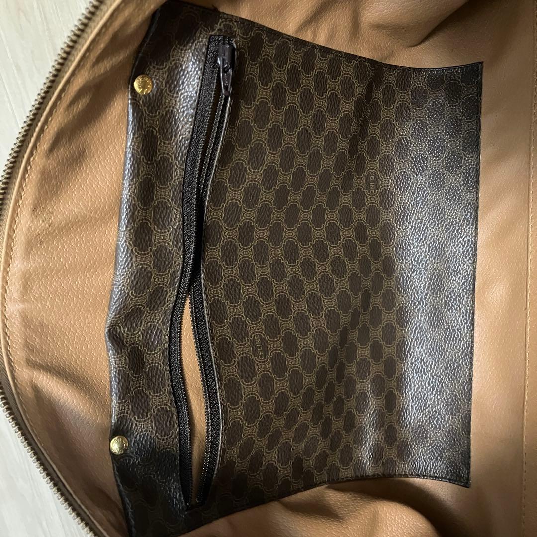 【値下げ・ヴィンテージ】セリーヌ マカダム柄 ボストンバッグ 大容量