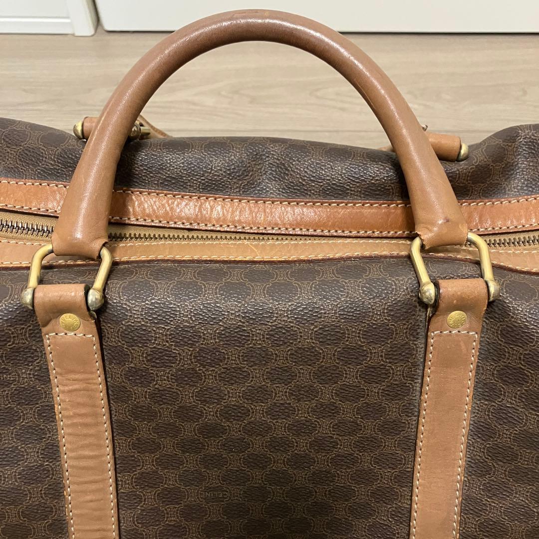 【値下げ・ヴィンテージ】セリーヌ マカダム柄 ボストンバッグ 大容量