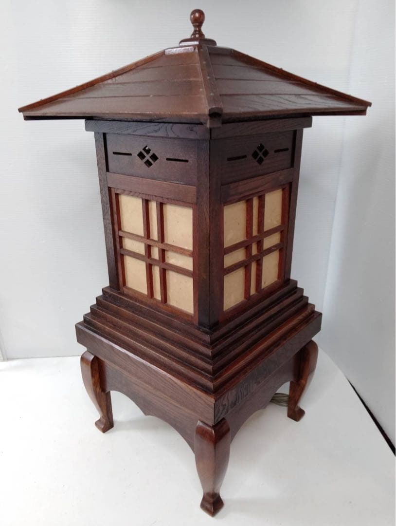 G1734 木製行灯 卓上ランプ レトロ和モダン インテリア