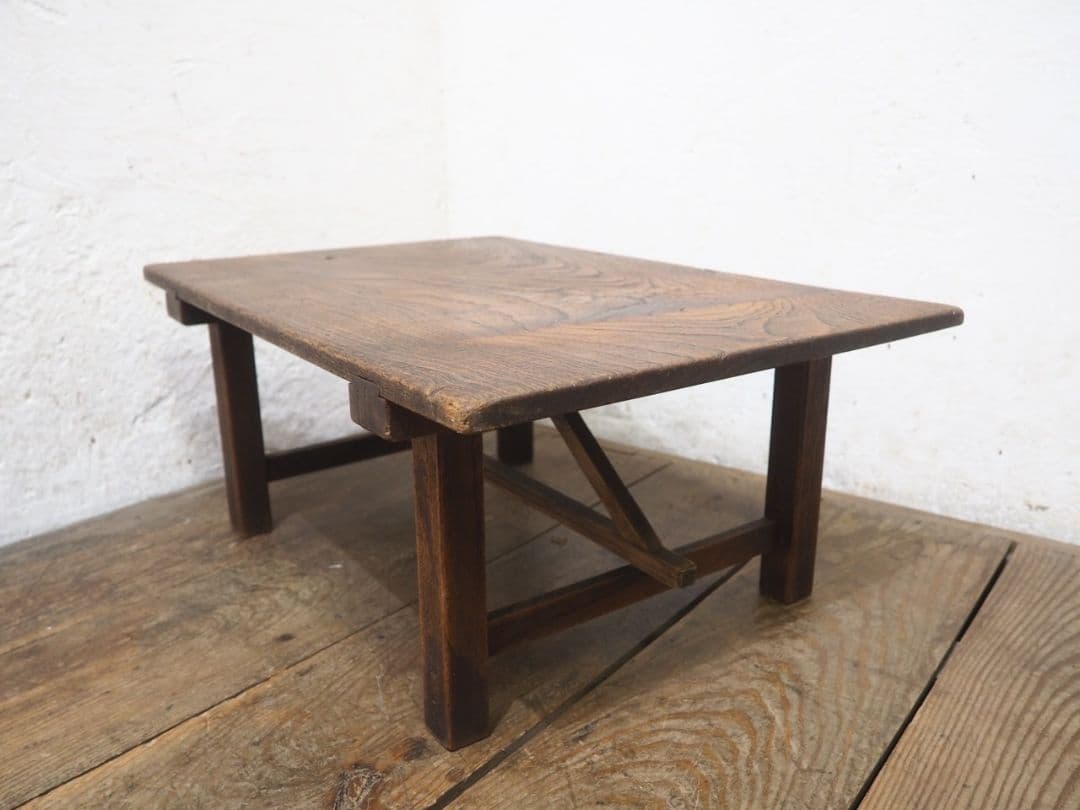 1103 アンティーク　栗のちゃぶ台　文机　座卓　陳列台　ローテーブル　レトロ