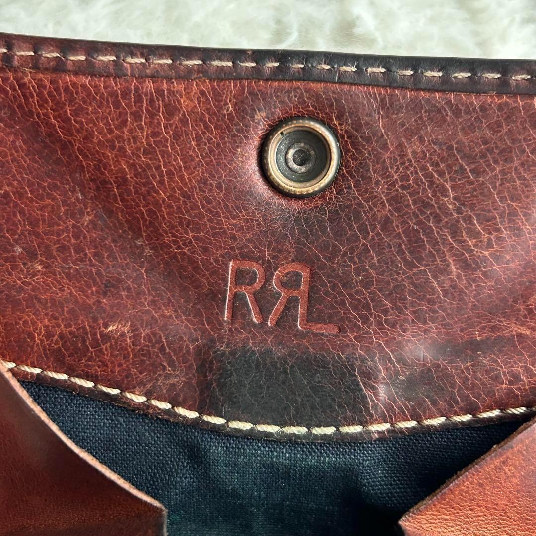 【激レア】ダブルアールエル ケース 小銭入れ レザー コンチョボタン 茶色