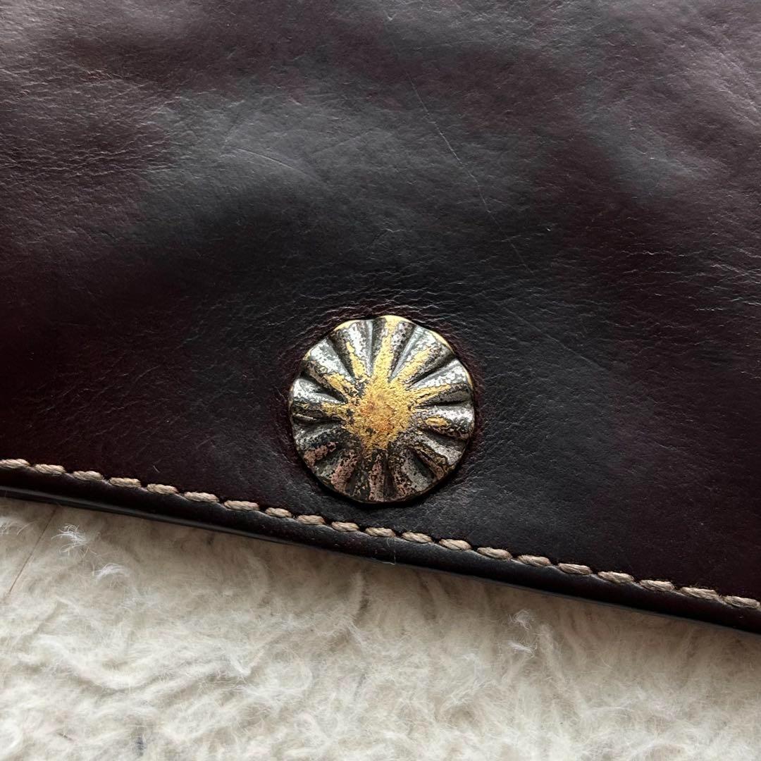 【激レア】ダブルアールエル ケース 小銭入れ レザー コンチョボタン 茶色