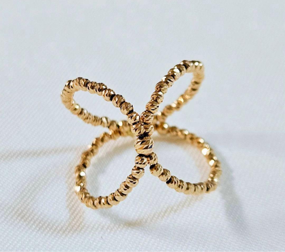 gstv K18 ミラーボール 指輪 金玉83個　18金 ゴールド