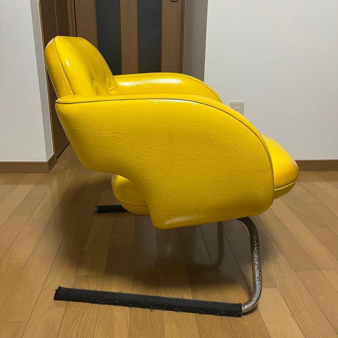 イエロー　ミッドセンチュリー　1人掛けチェア