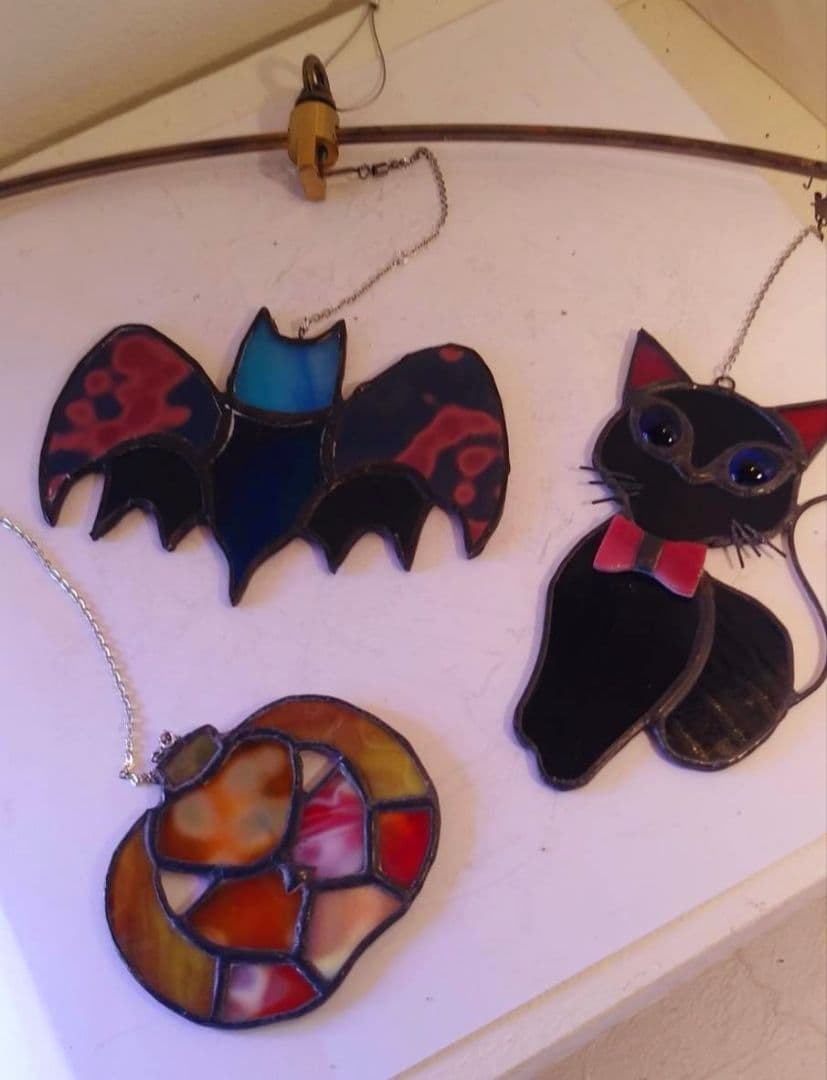 ステンドグラス　ハロウィンモチーフのモビール(各種)