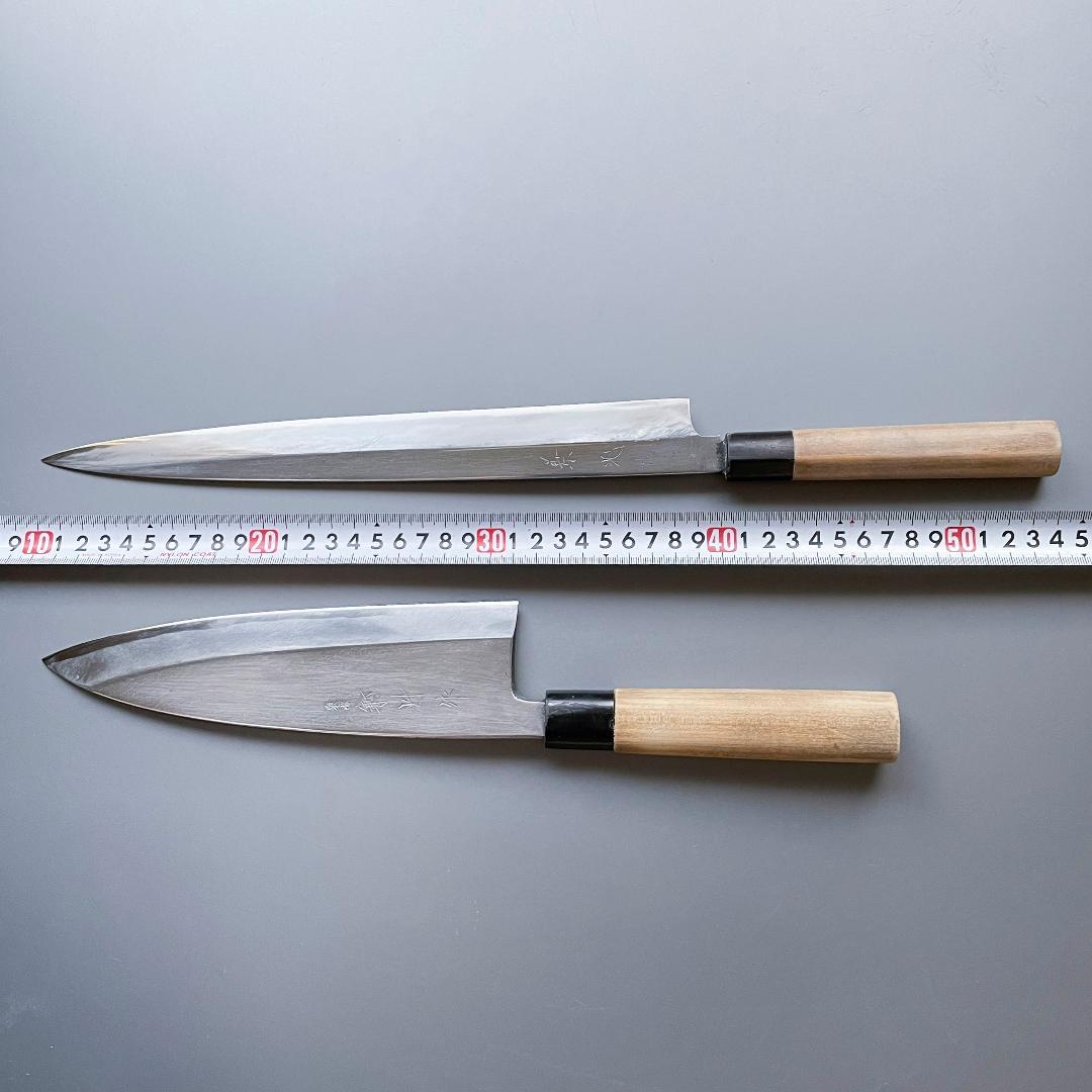 泉源兼光 柳刃包丁（一尺）と出刃包丁（7寸）のセット