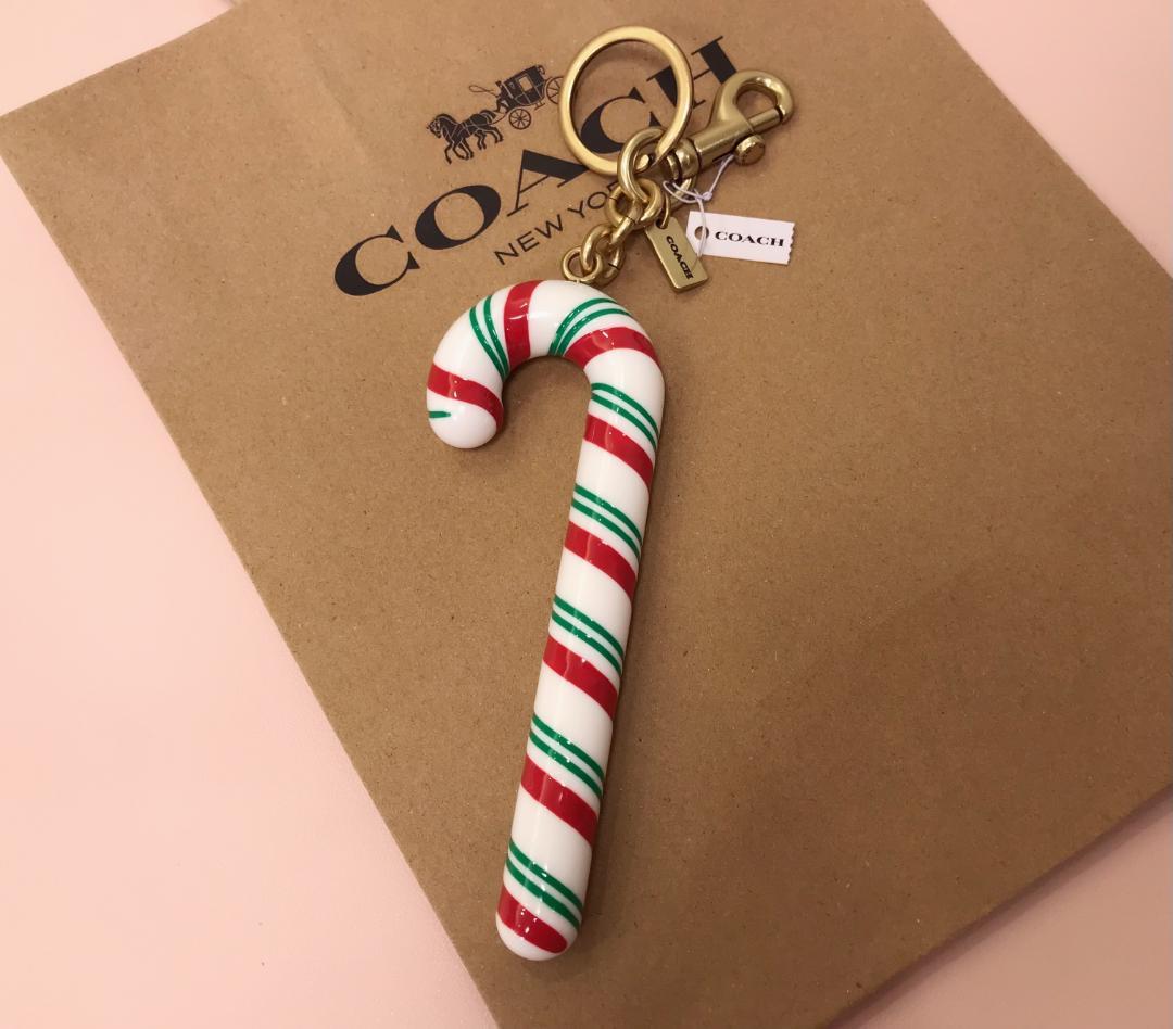 新品coach キャンディ ケーン バッグ チャーム