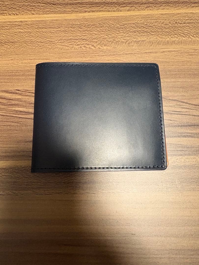 美品　ネイビー　GANZO 二つ折り札入れ　THIN BRIDLE 札バサミ