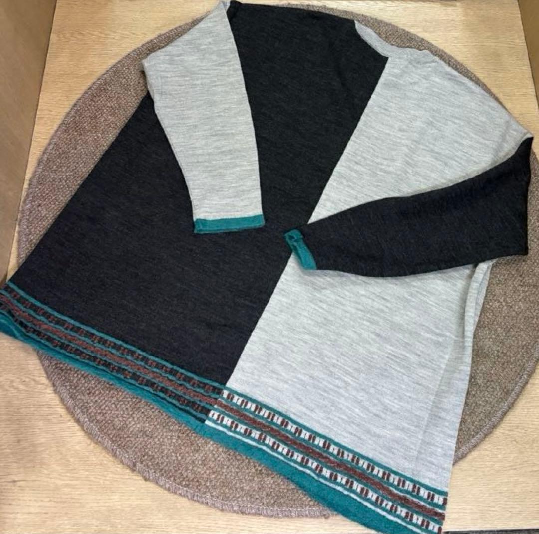 ☆新品☆ M.＆KYOKO モヘヤ混アシンメトリーデザイン ニットチュニック