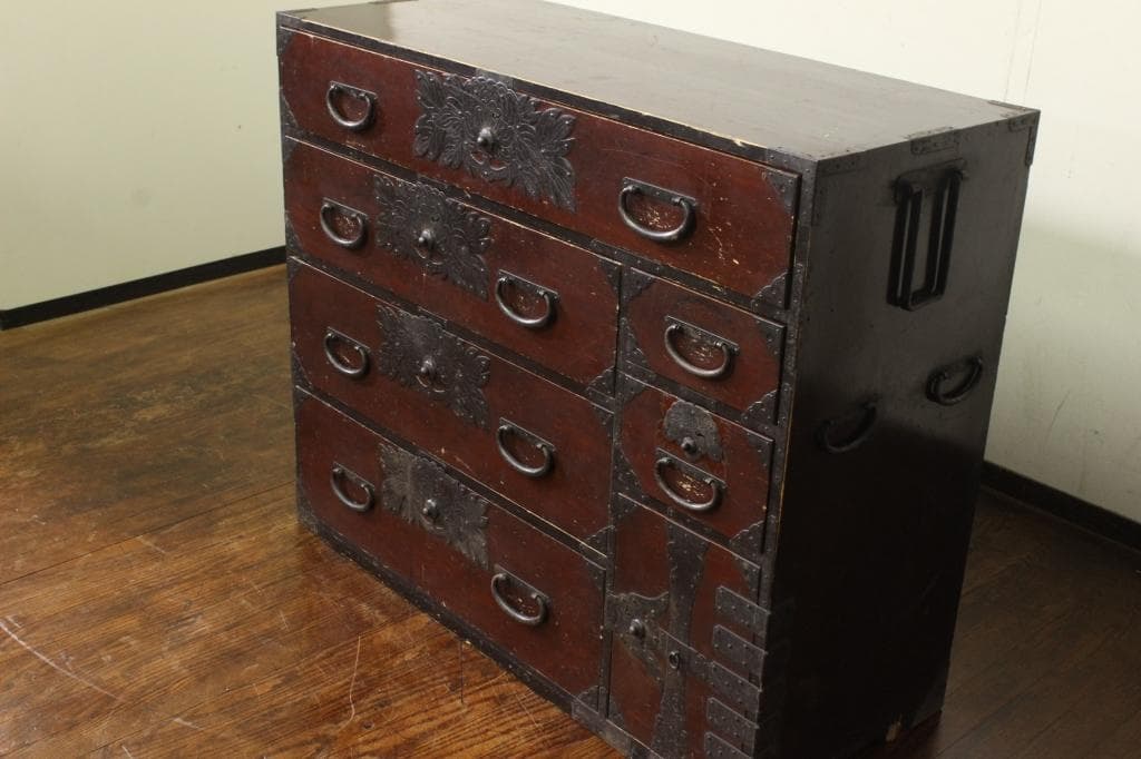 明治時代！最上地方の衣装箪笥 丸金具 時代箪笥/古民家/チェスト/収納/無垢材
