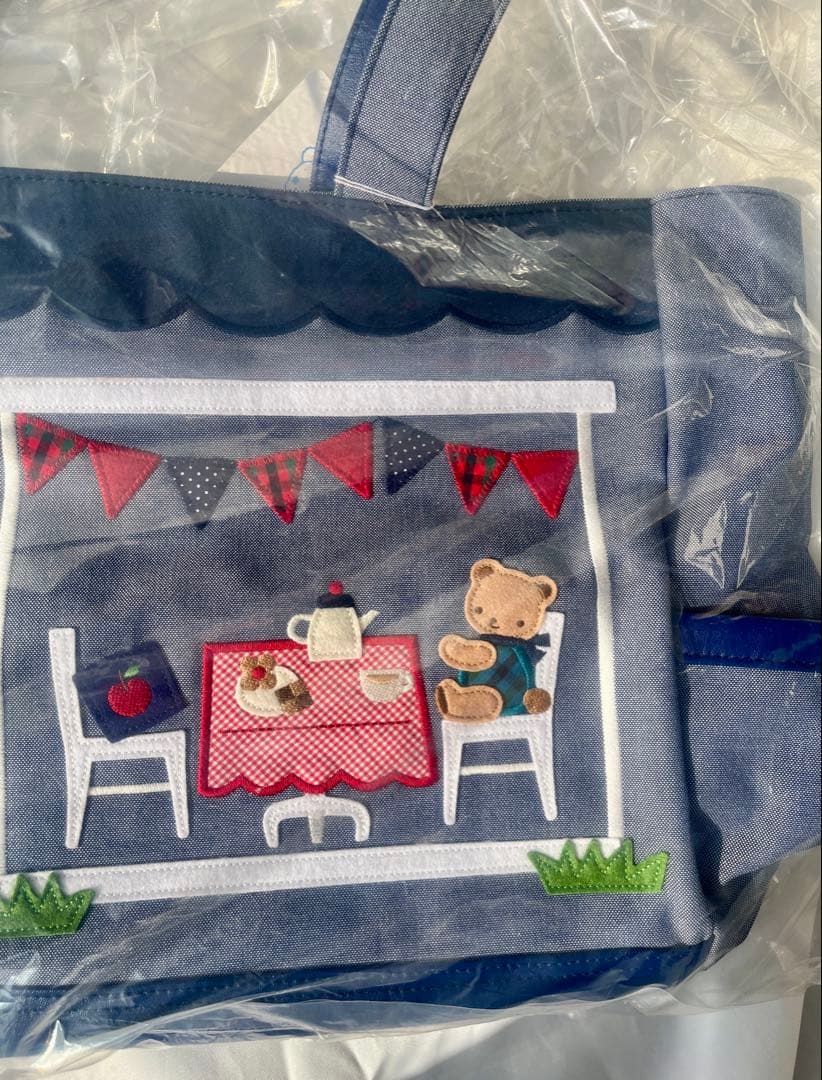 【新品未開封・廃盤】ファミリア マザーズバッグ デニム 大容量 小鳥チャーム付