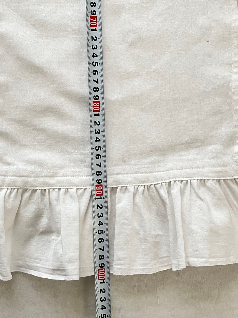 【美品】フランスアンティーク 手刺繍カットワークとフリル カフェカーテン