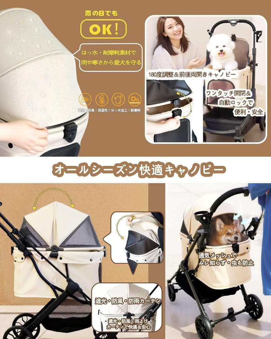 【新品】YOENBO ペットカート 小型犬 中型犬 猫 対応 折りたたみ