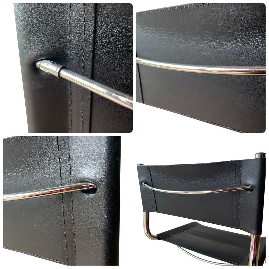 マルトスタム カンティレバーチェア ブラック 本革 椅子 ダイニング イタリア製