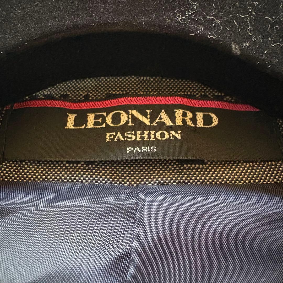 極美品✨レオナール　ロング丈　トレンチコート　シルク混　ロゴ総柄　XL相当　13