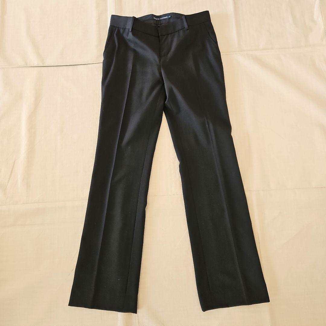 ラルフローレン　パンツスーツ　黒　11号　就活 卒業式　毛59 絹41　美品