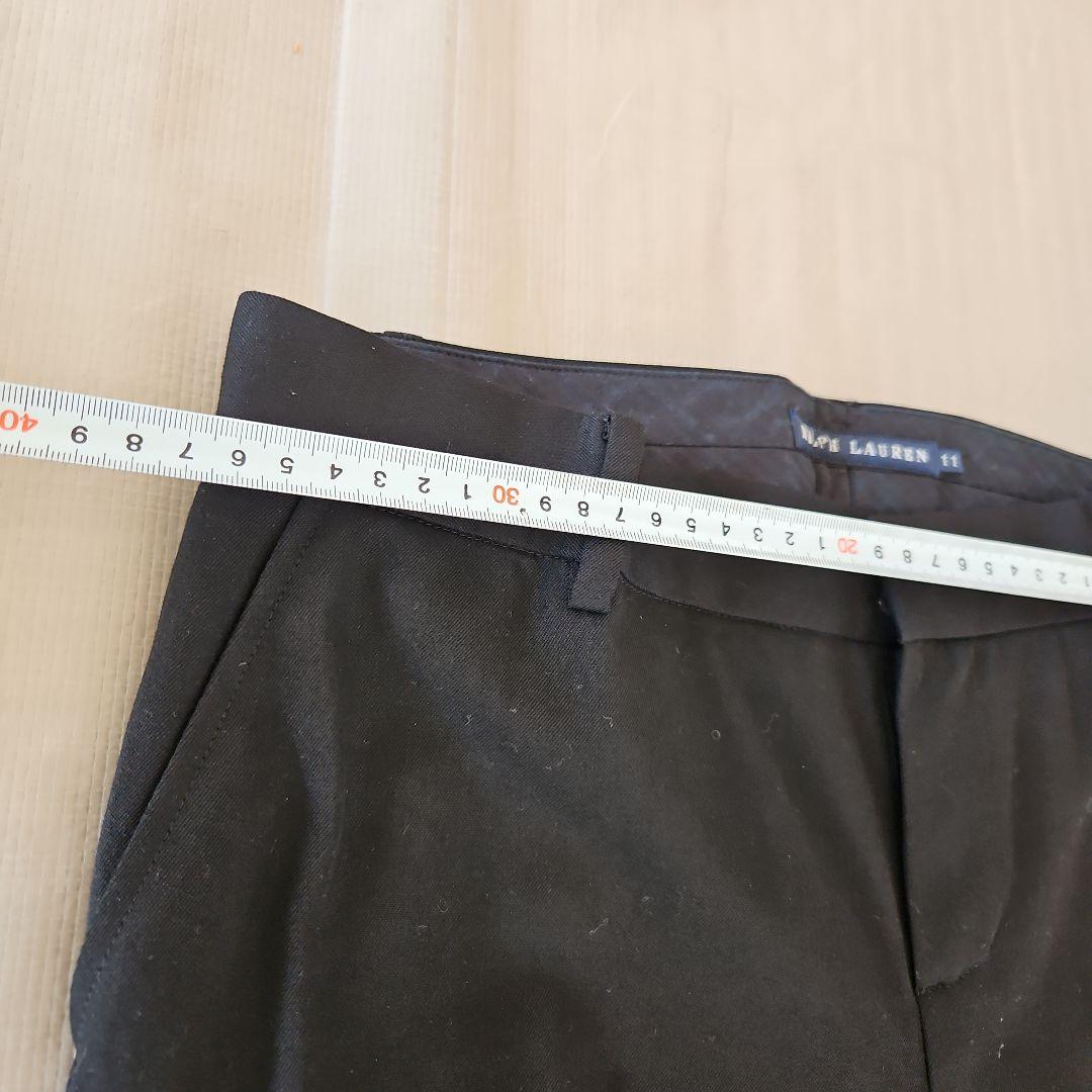 ラルフローレン　パンツスーツ　黒　11号　就活 卒業式　毛59 絹41　美品