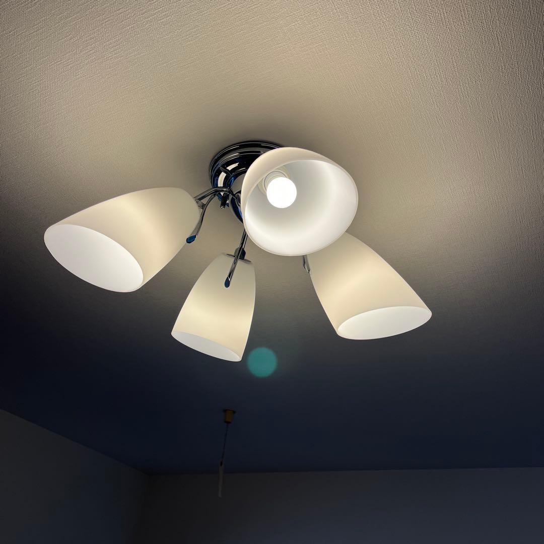 ホワイトガラス 4灯シーリングライト