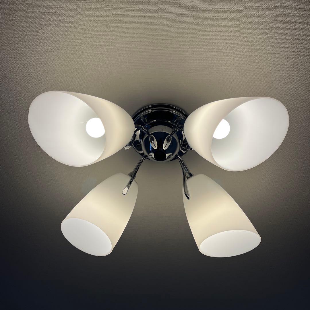 ホワイトガラス 4灯シーリングライト