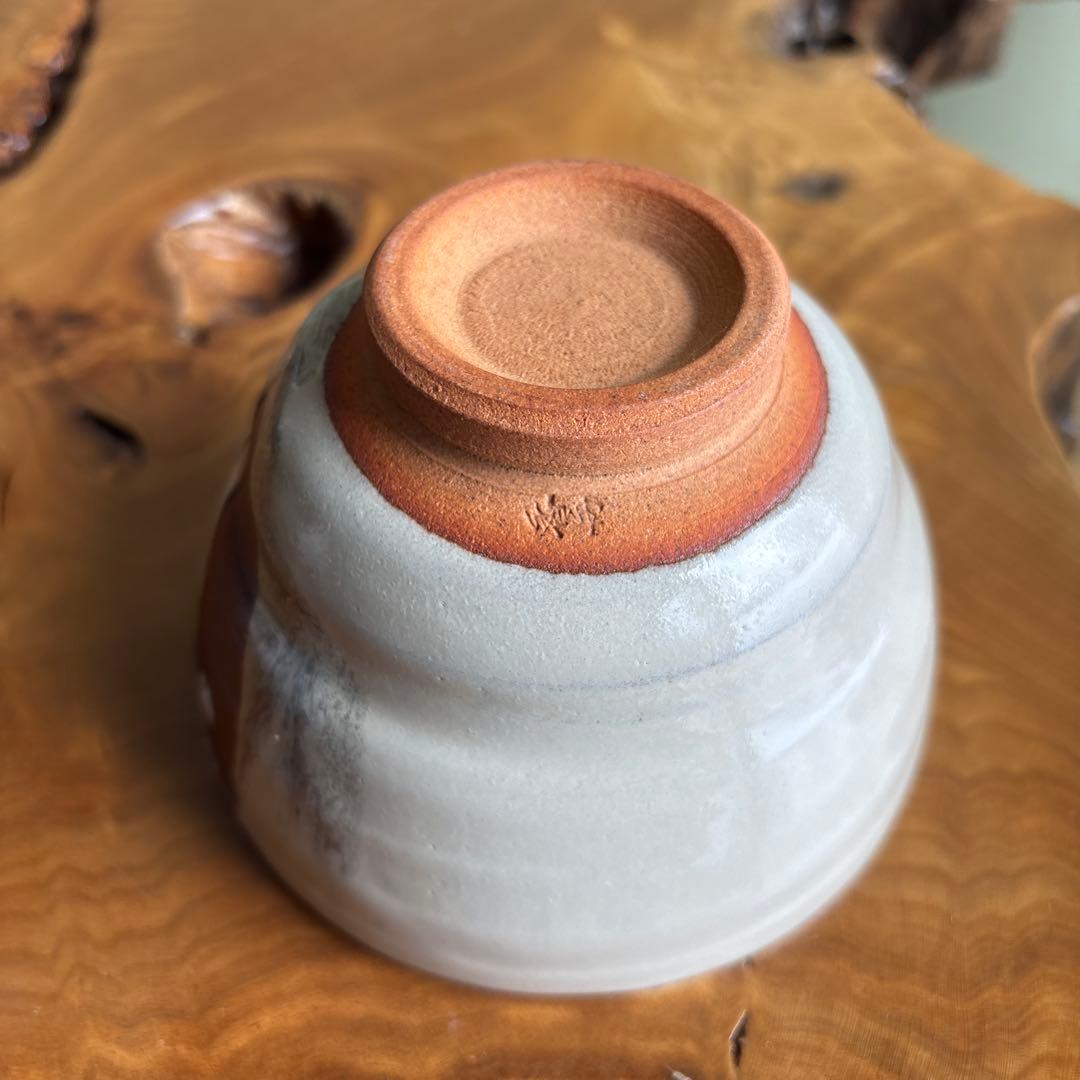 香舟造 西尾茂 「流釉茶碗 銘片男波」抹茶碗 茶道具 共箱（10t）