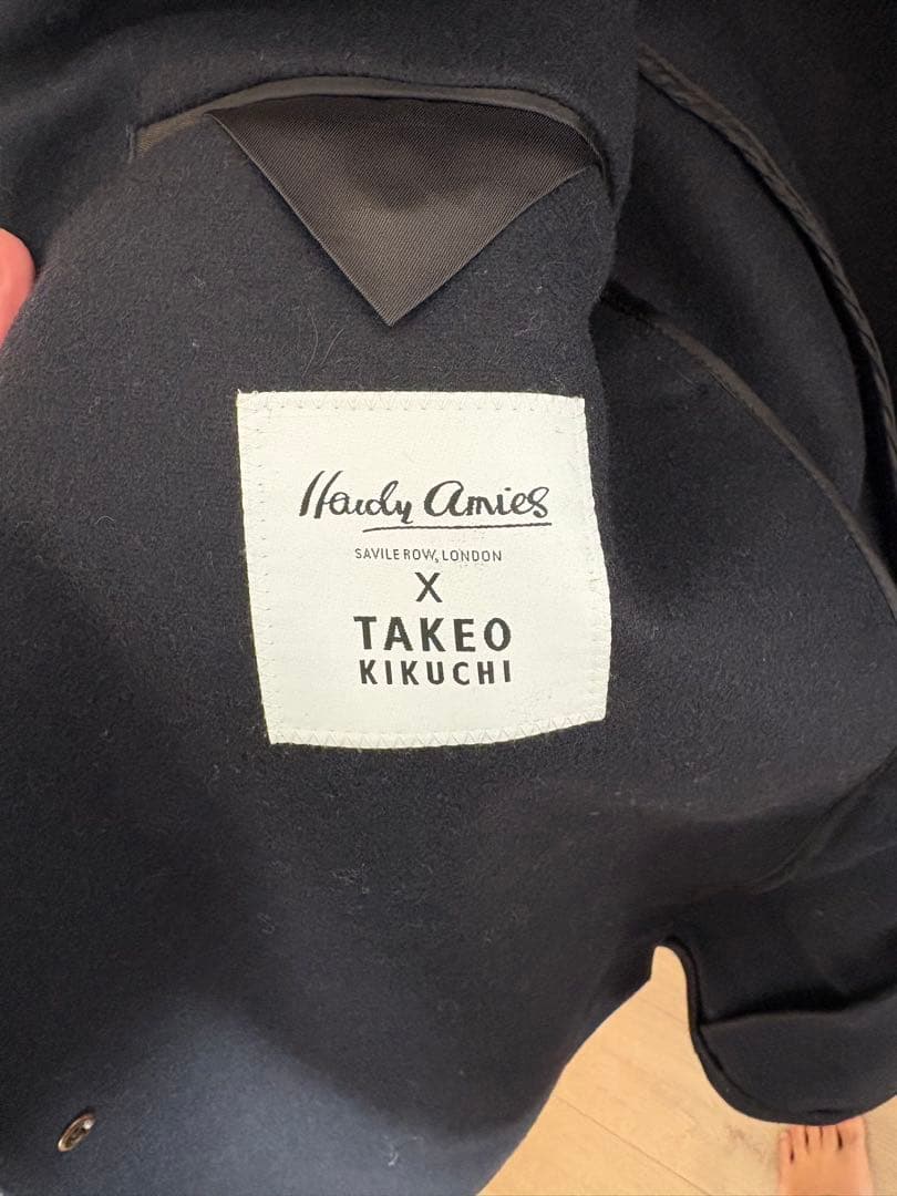 【極美品】ハーディ・エイミス × タケオキクチ ウール チェスターコート L 黒
