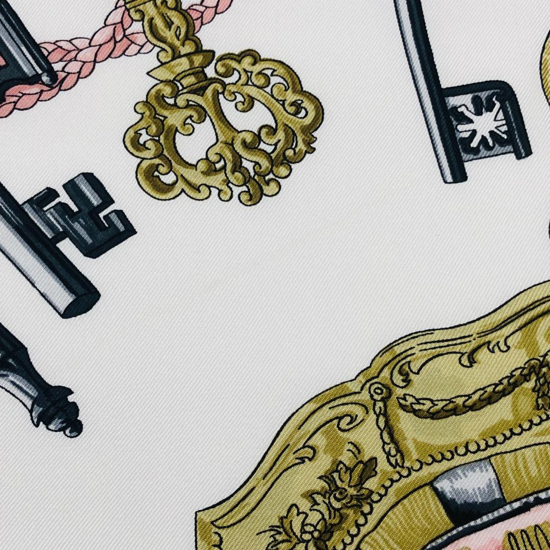 HERMES エルメス カレ90 鍵柄 LES CLES スカーフ タグあり