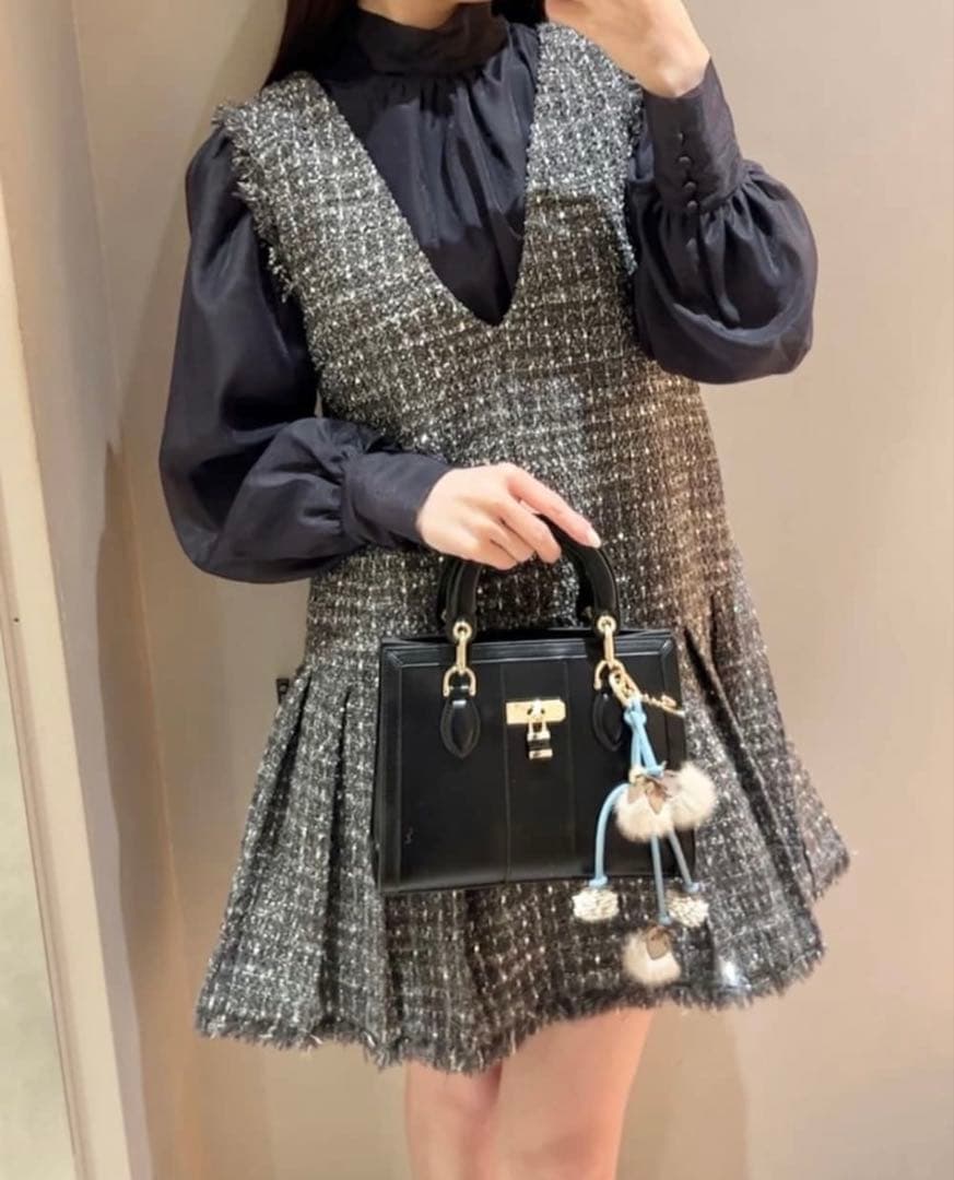 SNIDEL Vネックツイードジャンスカ　スナイデル