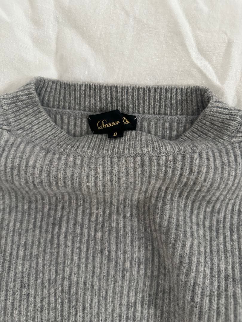 DRAWER ドゥロワー　定番グレーニット　ウールカシミヤ