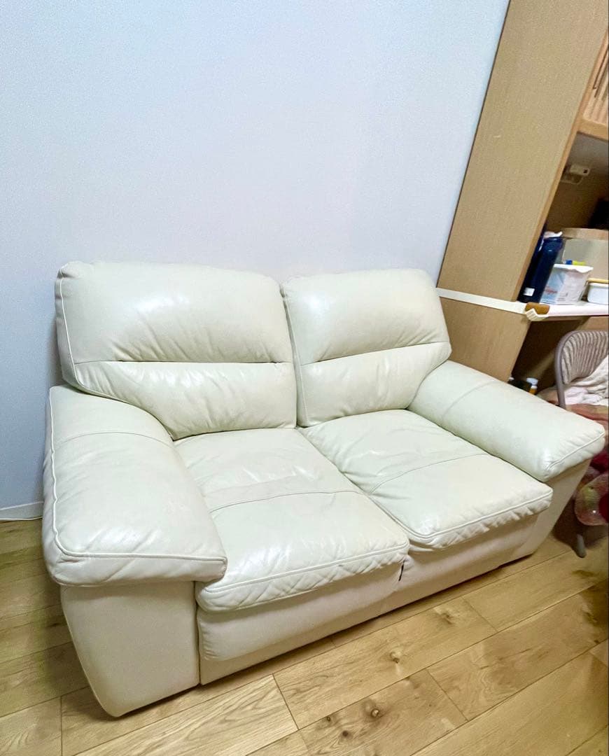 ソファ 合成皮革 白　ホワイト
