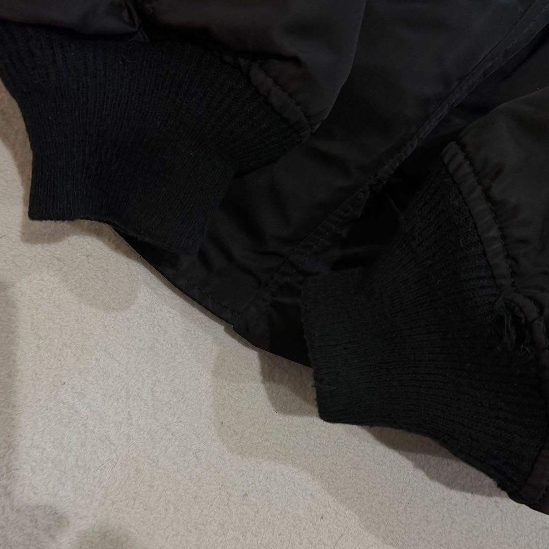 80s〜90s　アルファ　N-2B　USA製　短丈　Y2K　3本線タグ　黒　L