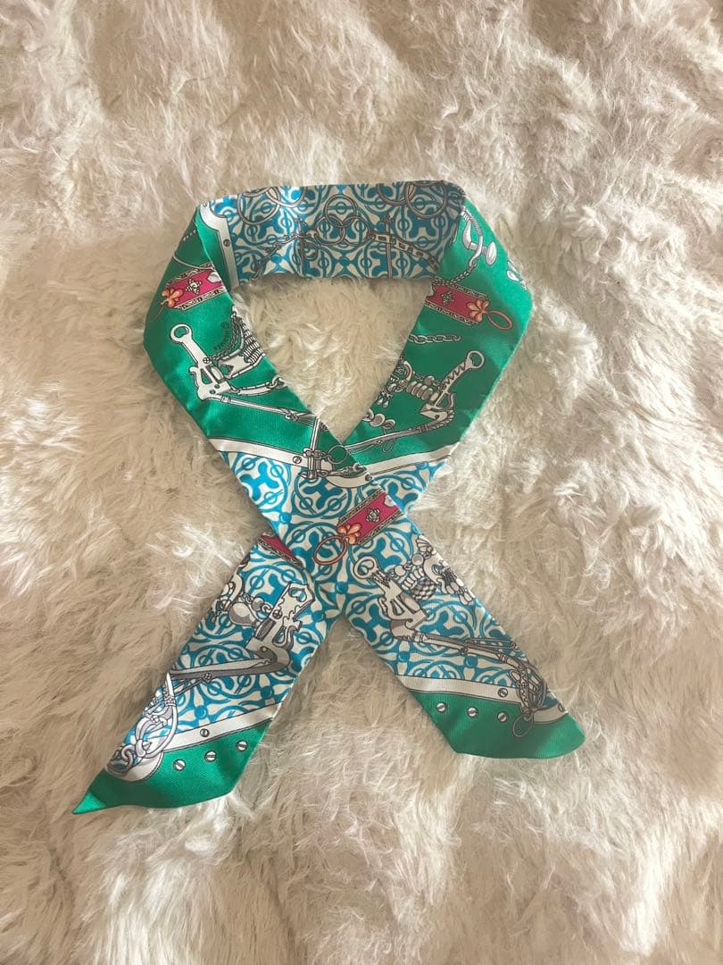 【極美品】エルメス ツイリー モール・エ・グルメット・リミックス グリーン