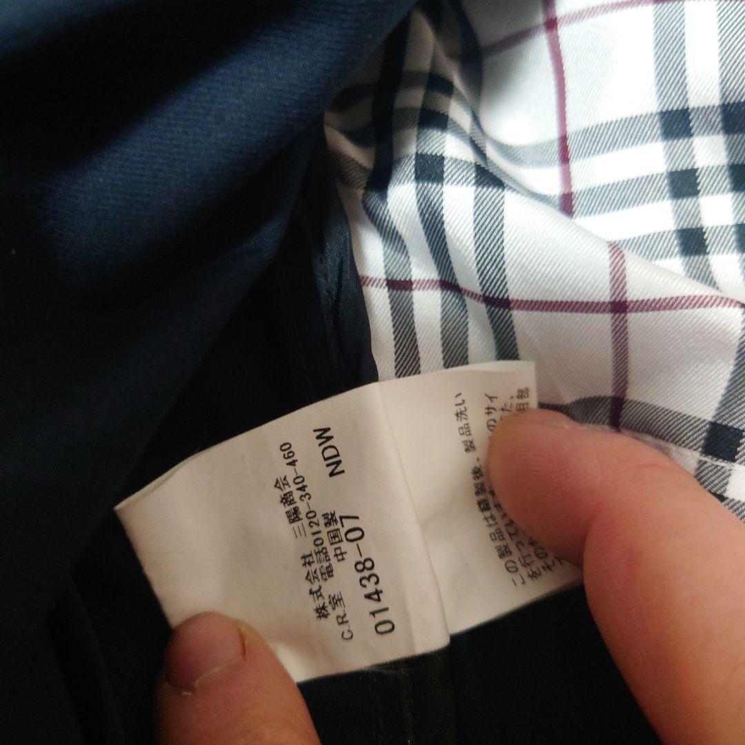 L 希少 銀ボタン バーバリーブラックレーベル トレンチコート ロゴ刺繍